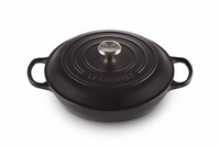 Faitout en fonte emaillee 30 cm Noir Mat avec Interieur Noir